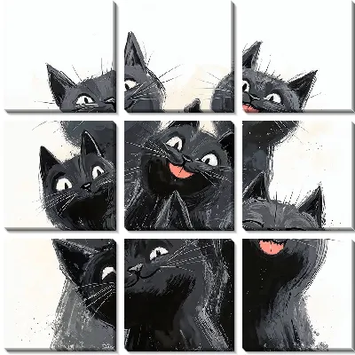 Модульная картина Весёлые котики №21