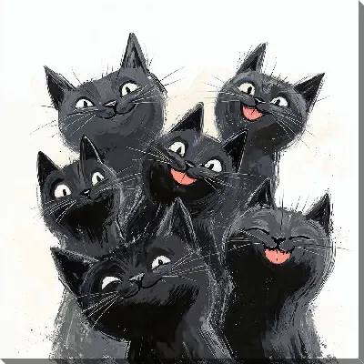 Картина маслом Весёлые котики №21