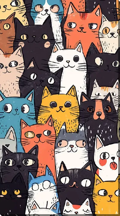 Картина маслом Весёлые котики №22