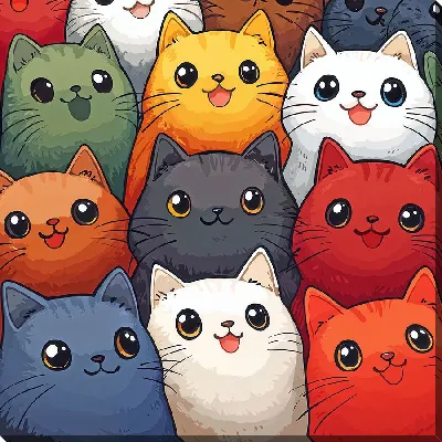 Картина маслом Весёлые котики №25