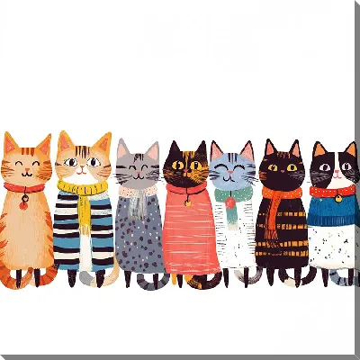 Картина маслом Весёлые котики №26