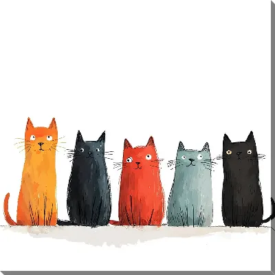 Картина маслом Весёлые котики №27