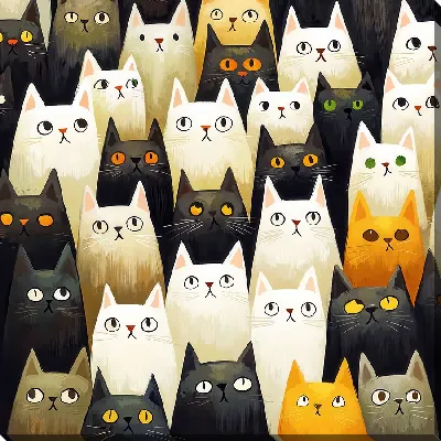 Картина маслом Весёлые котики №33