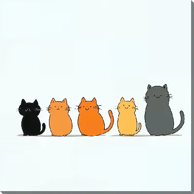 Картина маслом Весёлые котики №36