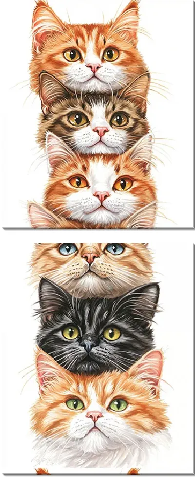 Модульная картина Весёлые котики №38