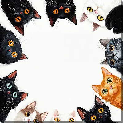 Картина маслом Весёлые котики №39