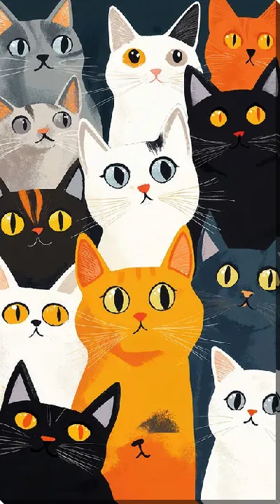 Картина маслом Весёлые котики №41