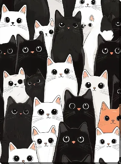 Картина маслом Весёлые котики №42