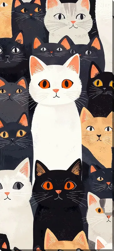 Картина маслом Весёлые котики №47