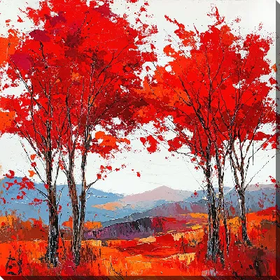 Картина маслом Арт природа деревьев №1