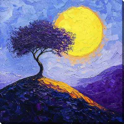 Картина маслом Арт природа деревьев №2