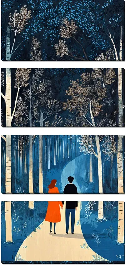 Модульная картина Арт природа деревьев №3