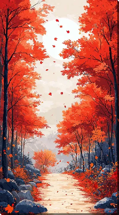 Картина маслом Арт природа деревьев №5