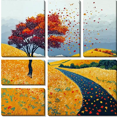 Модульная картина Арт природа деревьев №6