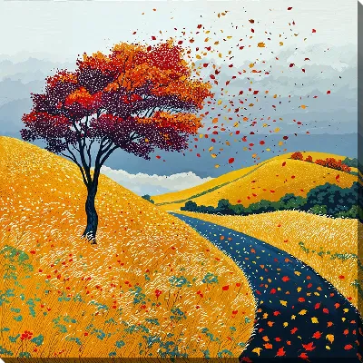 Картина маслом Арт природа деревьев №6