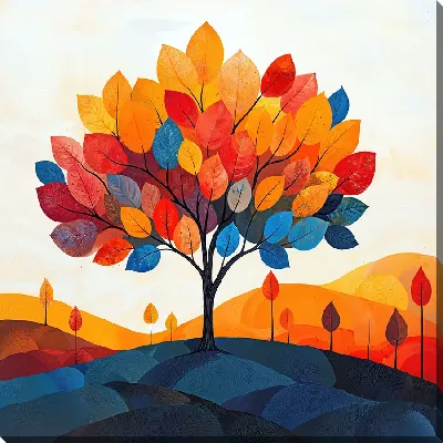 Картина маслом Арт природа деревьев №9