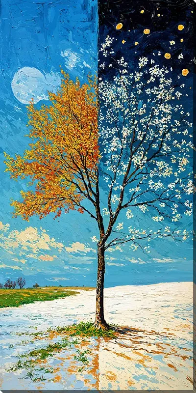 Картина маслом Времена года №2