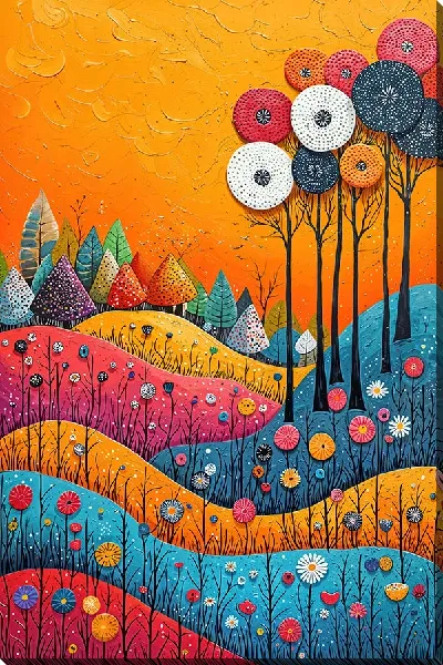 Картина маслом Арт природа деревьев №12