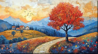 Картина маслом Арт природа деревьев №13