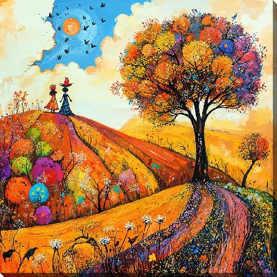 Картина маслом Арт природа деревьев №17