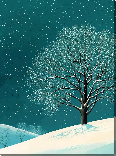 Картина маслом Арт природа деревьев №19