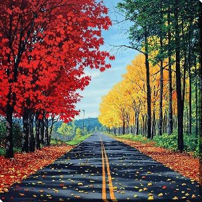 Картина маслом Арт природа деревьев №20