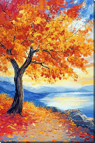 Картина маслом Арт природа деревьев №21