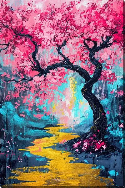 Картина маслом Арт природа деревьев №23