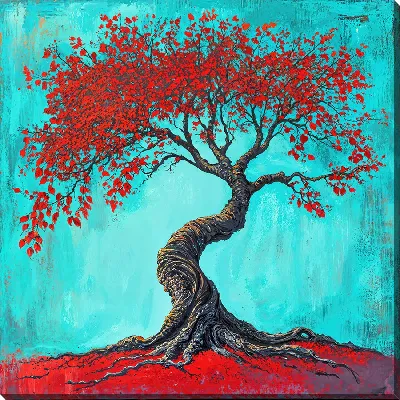 Картина маслом Арт природа деревьев №32