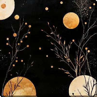 Картина маслом Цветы на черном фоне №23