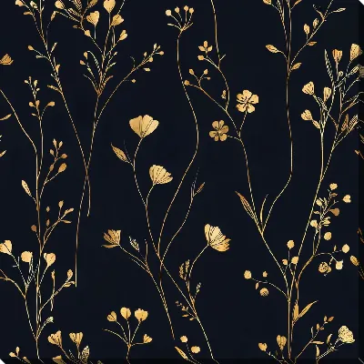 Картина маслом Цветы на черном фоне №50