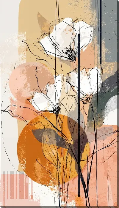 Картина маслом Белые цветы №10