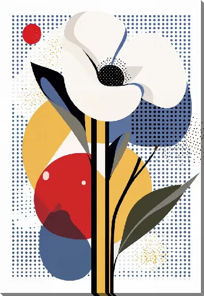 Картина маслом Белые цветы №11