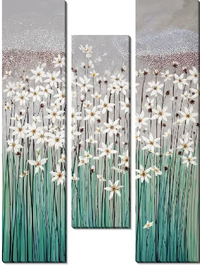 Модульная картина Белые цветы №13