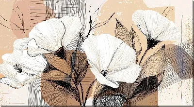 Картина маслом Белые цветы №22