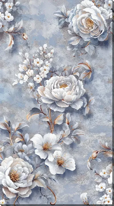 Картина маслом Белые цветы №50