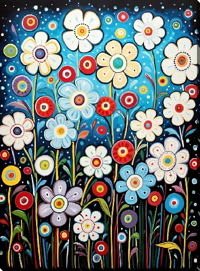 Картина маслом Белые цветы №54