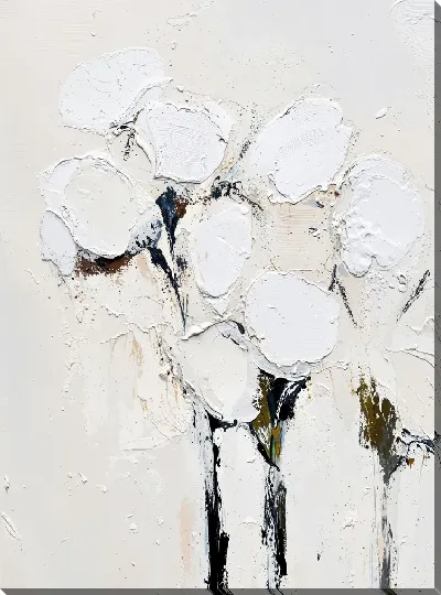 Картина маслом Белые цветы №60