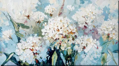 Картина маслом Белые цветы №65
