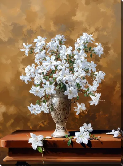 Картина маслом Белые цветы №71