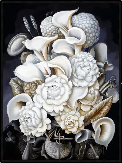 Картина Белые цветы №74