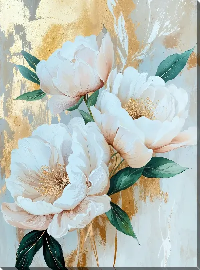 Картина маслом Белые цветы №78