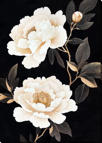 Картина маслом Белые цветы №83