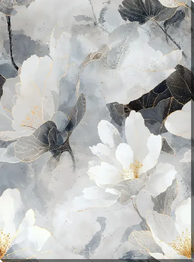 Картина маслом Белые цветы №89