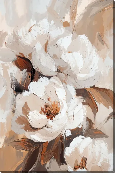 Картина маслом Белые цветы №90