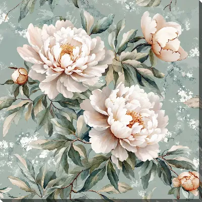 Картина маслом Белые цветы №95