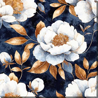 Картина маслом Белые цветы №96