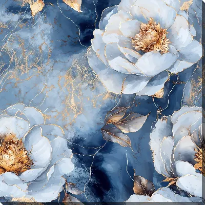 Картина маслом Белые цветы №98