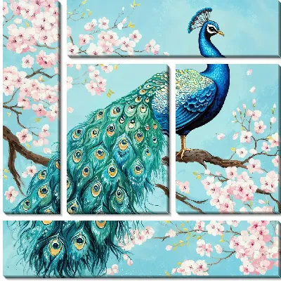 Модульная картина Павлин №10