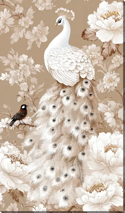 Картина маслом Павлин №11